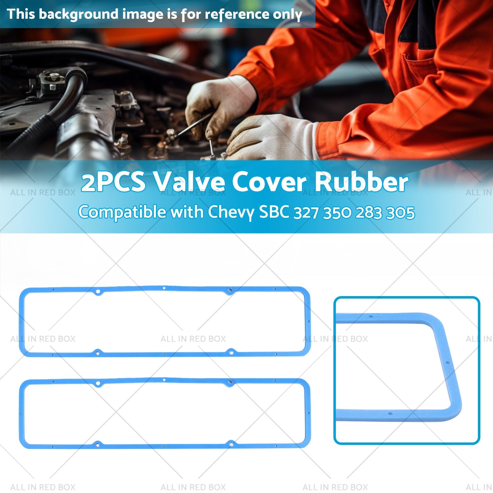2PCS Valve Cover Rubber Steel Core Gasket Suitable For Chevy SBC 283 305 327 350-2