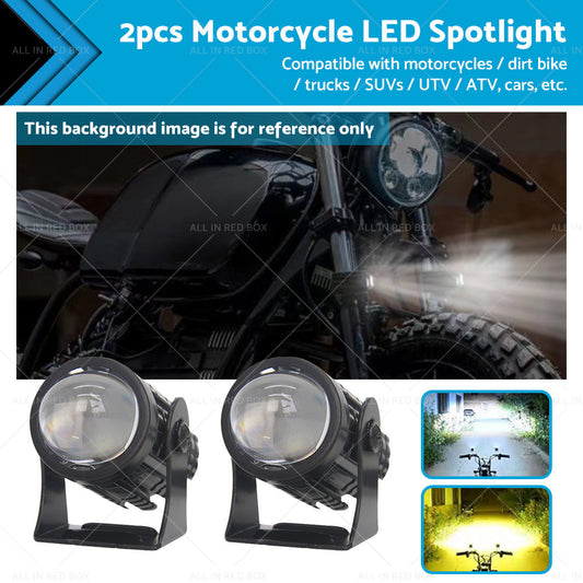 2X LED Motorcycle Headlight Spot Lights Car Driving Fog Lamp Yellow White 12-24V-0