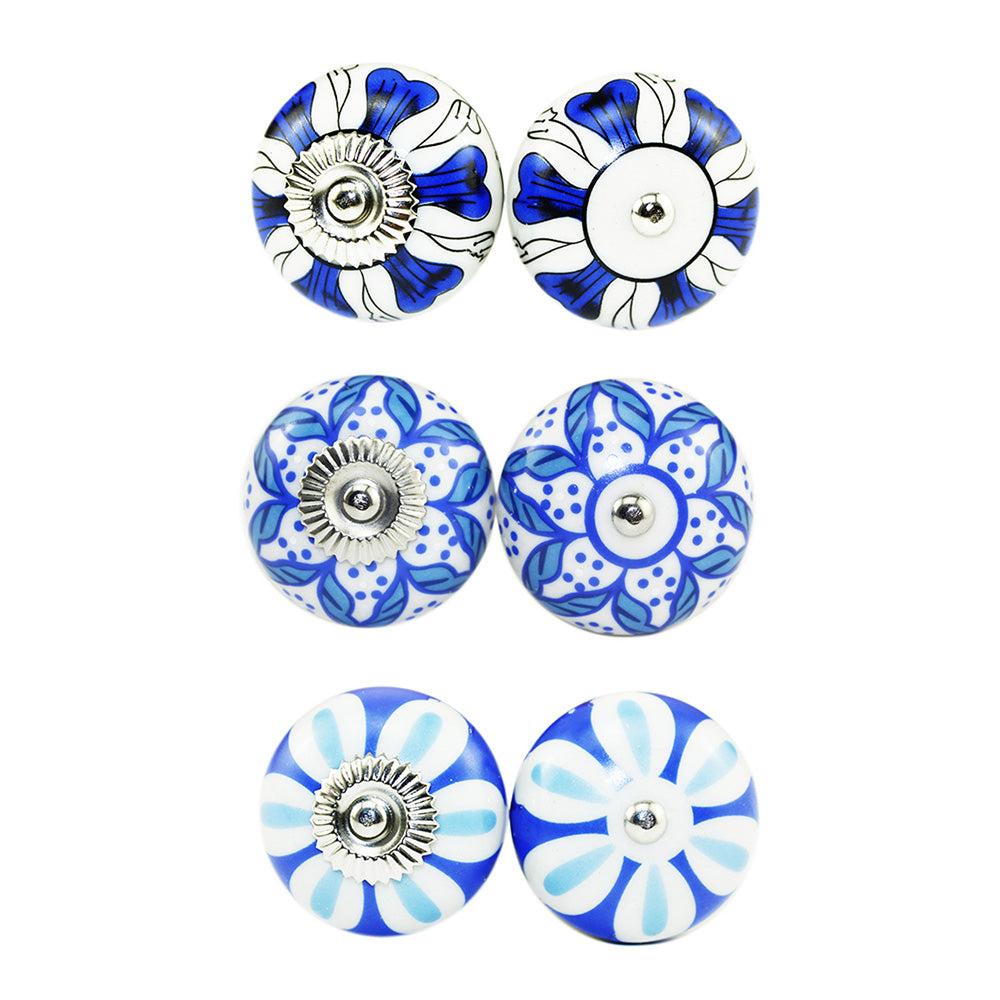 6 Pcs Cupboard Door Knobs Handles Drawer Pull Vintage Ceramic Knob Shabby Chic-6
