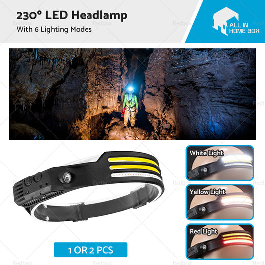 230 Angle LED Headlamp Head Torch Headlight Rechargeable Super Bright-0