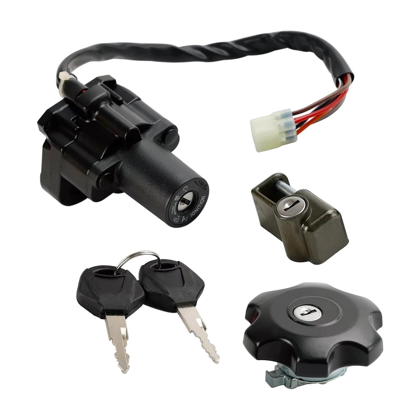 Ignition & Fuel Cap Seat Lock Set Suitable for Suzuki DR650 DR650SE 1996–2022-1