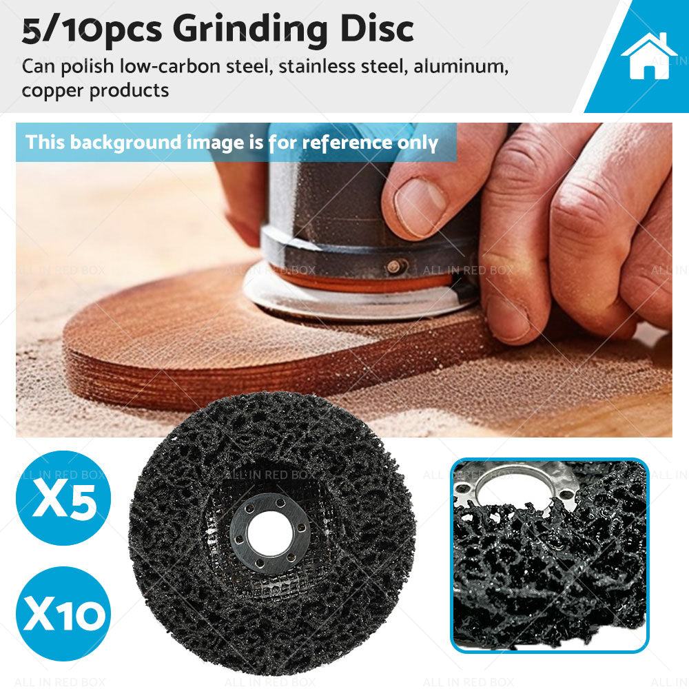 5/10PCS 100mm Poly Strip Disc Wheel Paint Rust Removal Clean Angle Grinder Black-0