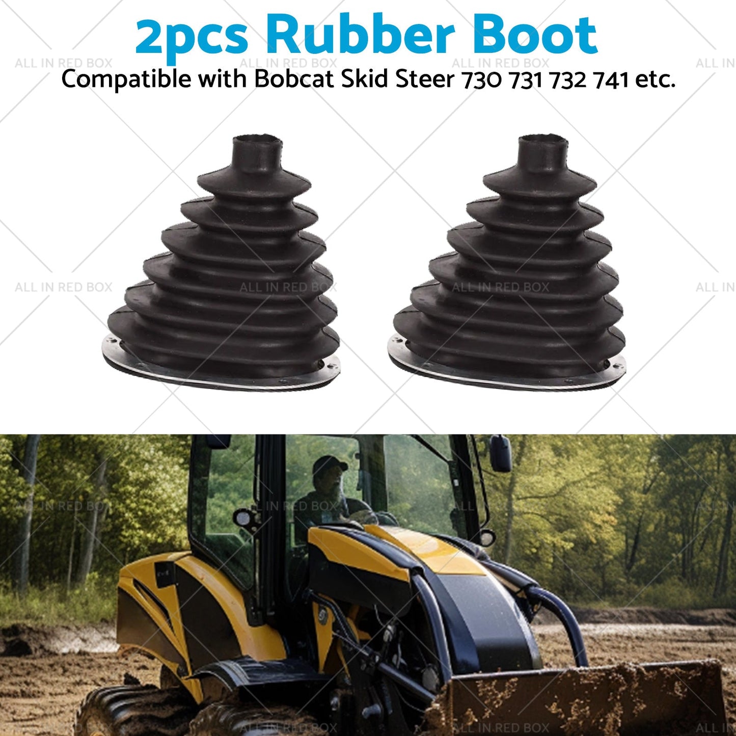 2x Rubber Steering Arm Boots for Bobcat 553 630 631 632 641 642 643 645 653 730-3