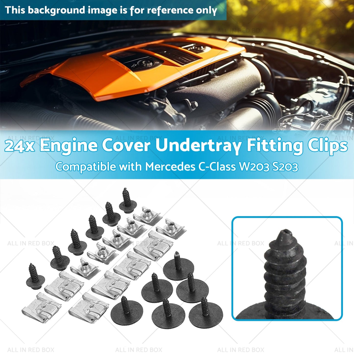 24x Engine Cover Undertray Fitting Clips Suitable for Mercedes C-Class W203 S203-2