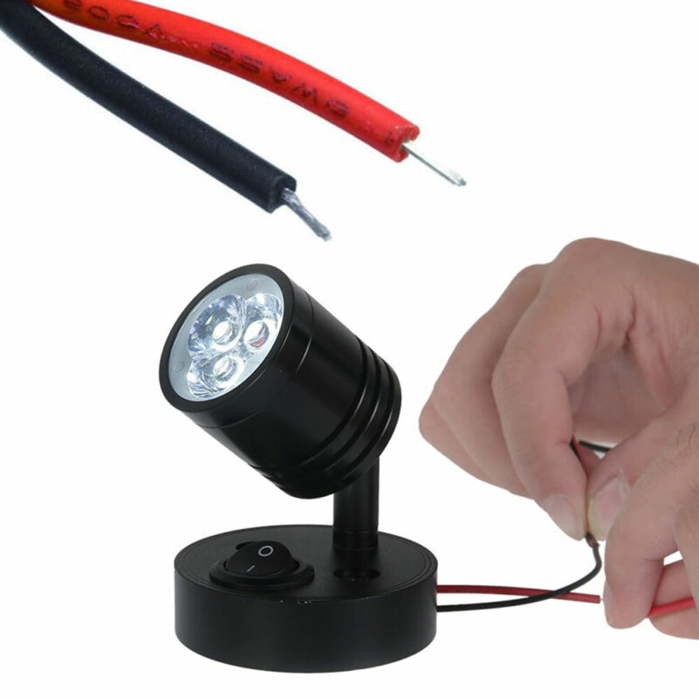 2x 12V LED Interior Spot Reading Light Wall Lamp with Switch Suitable For Caravan Camper-3