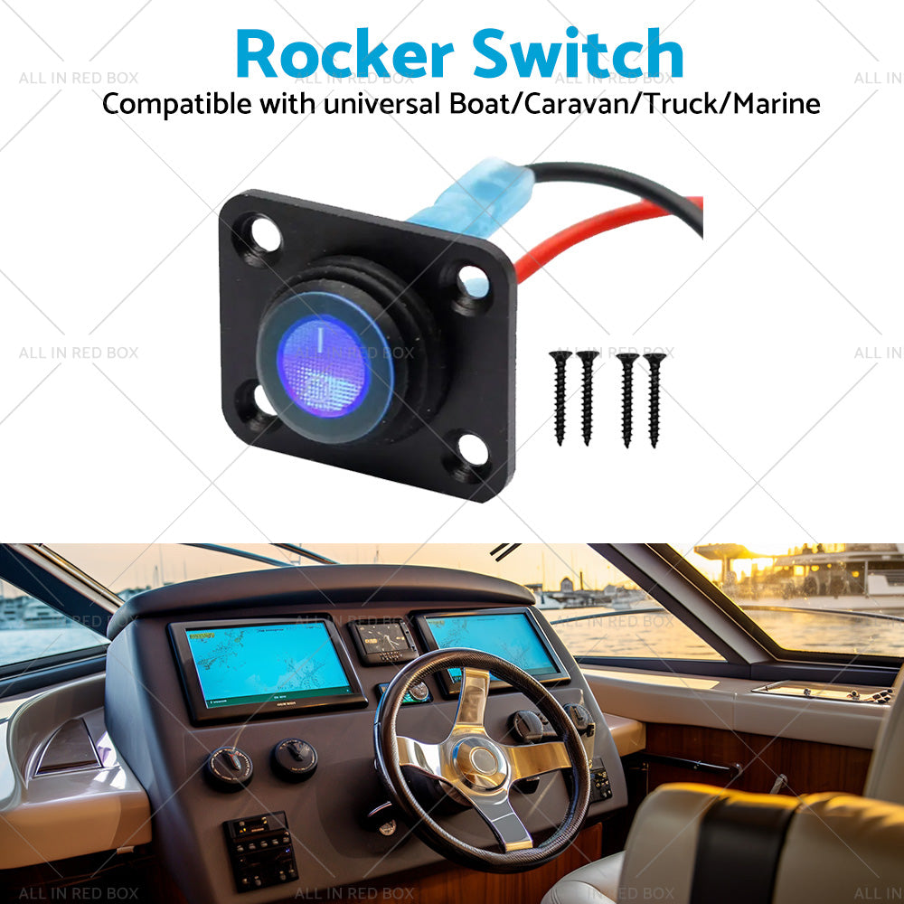 For Boat Caravan Truck Marine 12V 1 Gang Toggle Rocker Switch Panel ON OFF-3