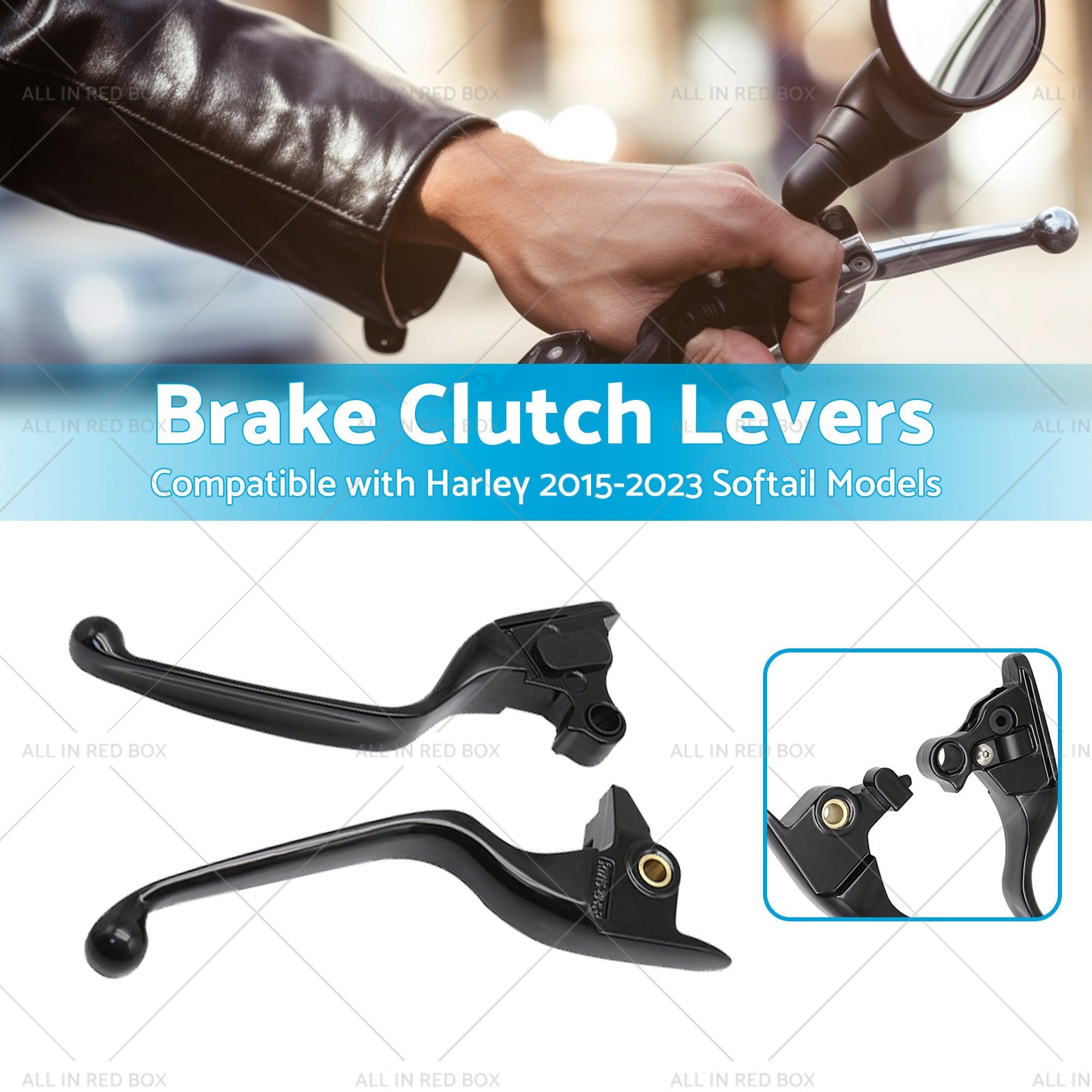 2x Brake Clutch Levers Suitable For Harley 2015-2023 Softail Slim Fat Boy-2