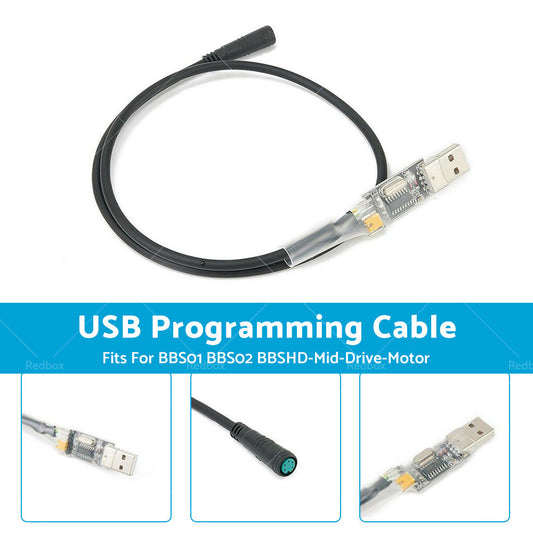 For Bafang Programming 5Pin USB Cable For BBS01 BBS02 BBSHD-Mid-Drive-Motor NEW-1