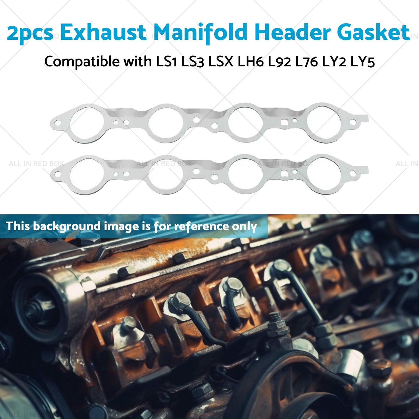 2PCS Exhaust Manifold Gasket Multi-Layer Steel Header Suitable For LS1 LS3 LSX-3
