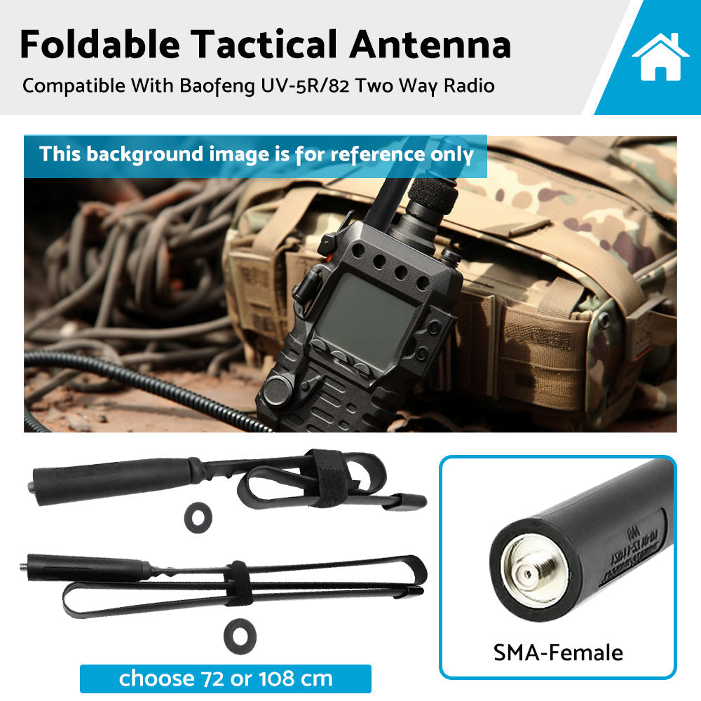 Foldable Tactical Antenna SMA-Female Suitable For Baofeng UV-5R/82 Two Way Radio-3