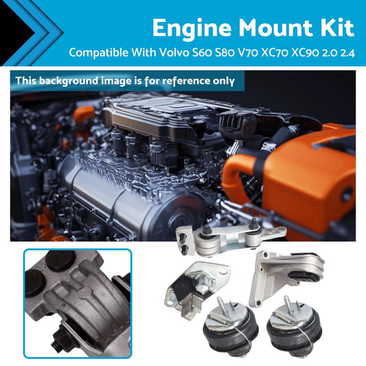 Engine Mount Kit Suitable For Volvo S60 S80 V70 285 XC70 XC90 275 2.0 2.4 2.5-0