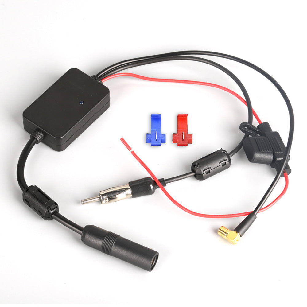 Car AM FM DAB+ Radio Antenna Adapter With Amplifier Booster 12V–24V Universal Fit-0