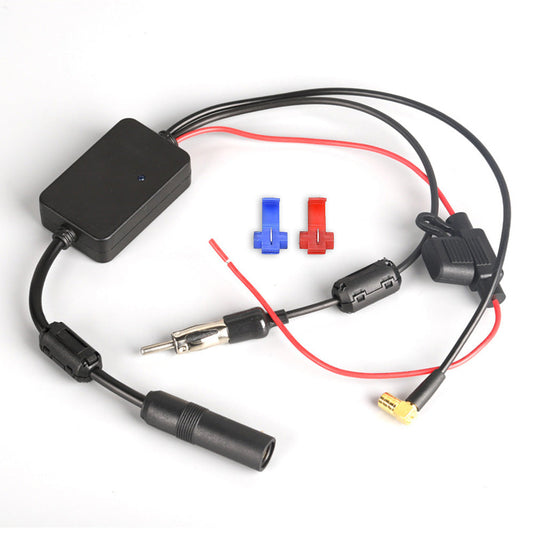 Car AM FM DAB+ Radio Antenna Adapter With Amplifier Booster 12V–24V Universal Fit-0