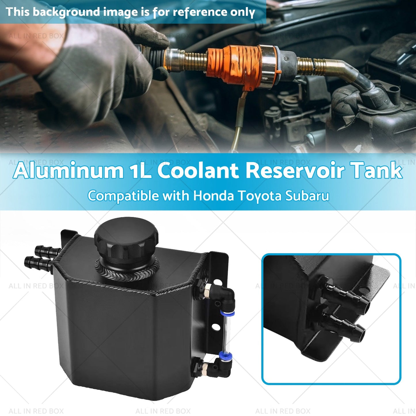 1L Aluminum Coolant Reservoir Tank Coolant Overflow Bottle Recovery Water Tank-2