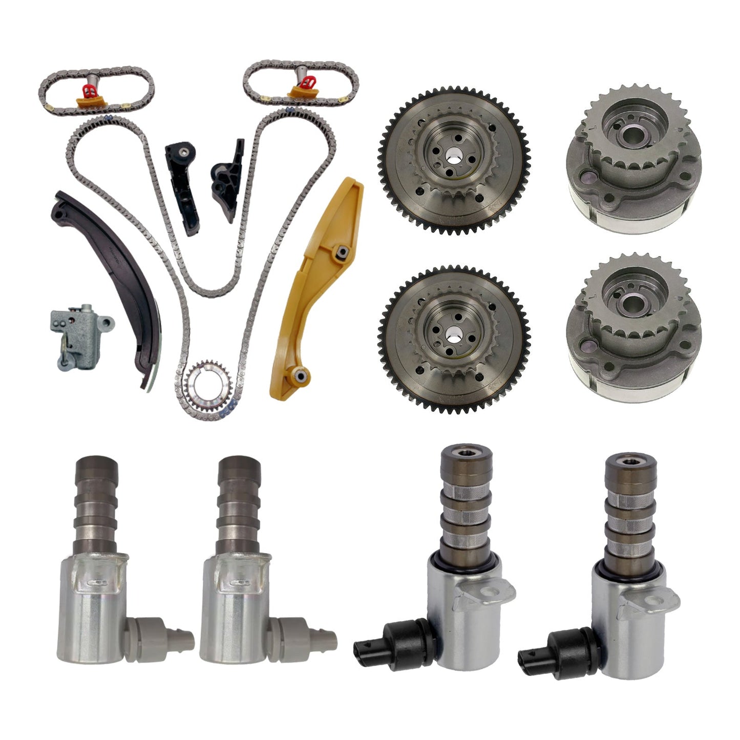 Timing Chain Kit with VVT Cam Phaser Suitable For Ford F-150 Lincoln MKX Taurus 3.5L 3.7L-0