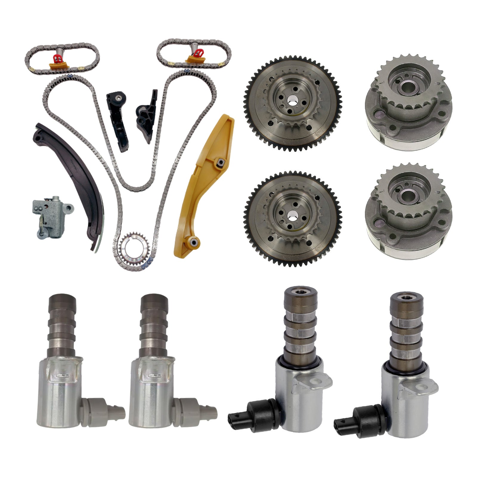 Timing Chain Kit with VVT Cam Phaser Suitable For Ford F-150 Lincoln MKX Taurus 3.5L 3.7L-0