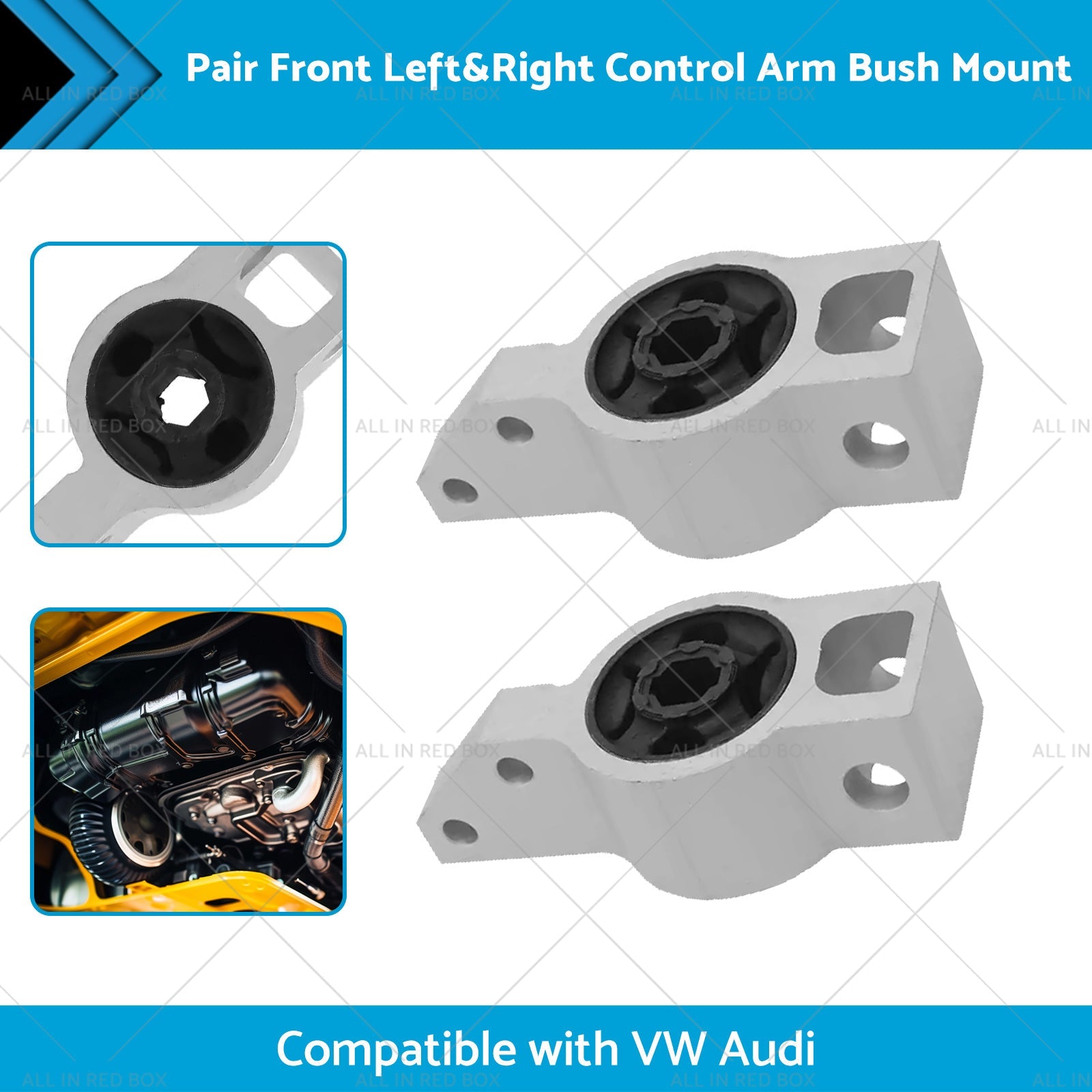 Pair Front Left and Right Control Arm Bush Mount Suitable for VW CADDY GOLF Audi-1
