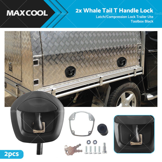 2pcs Whale Tail T Handle Lock Latch Compression Lock Ute Canopy Trailer Toolbox-0