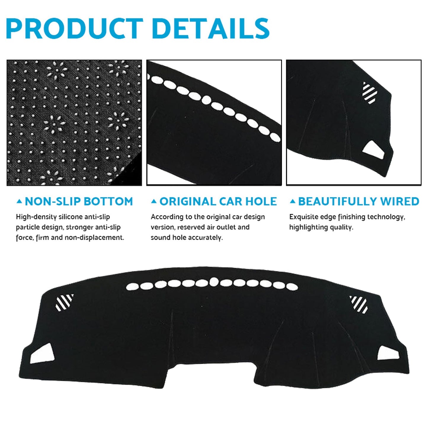 Black Non-Slip Dash Mat Suitable For Haval H2 Premium / City LUX 2015-2020 2WD-2