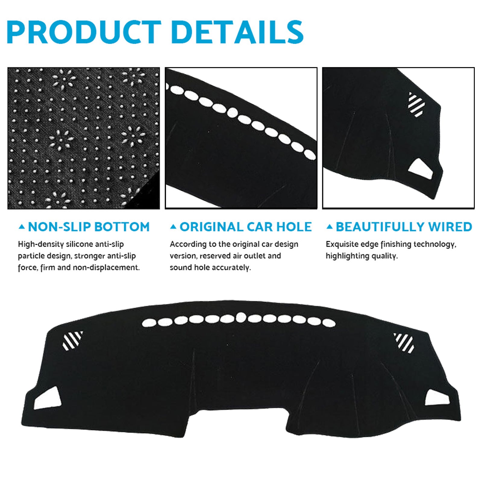 Black Non-Slip Dash Mat Suitable For Haval H2 Premium / City LUX 2015-2020 2WD-2