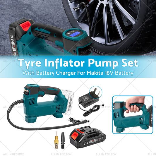 Cordless Portable Tyre Inflator Pump w  Battery Charger For Makita 18V Battery-1