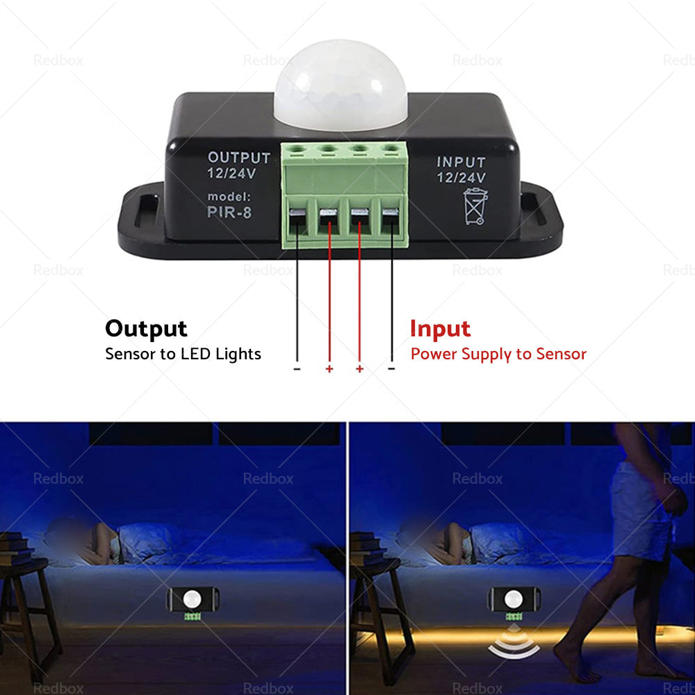 8m Body Infrared PIR Motion Sensor Switch For LED Light Strip Automatic 12V 24V-4