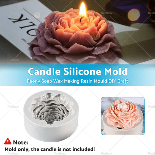 Silicone Peony Aromatherapy Soap Wax Candle MOLD Making Resin Mould DIY Craft-1