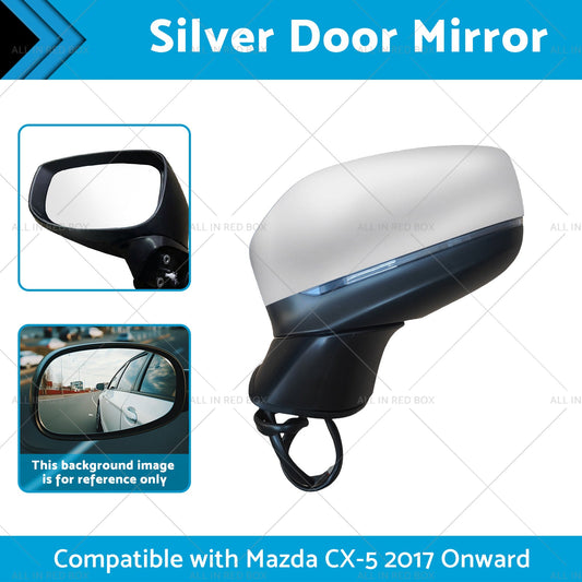 Silver Door Mirror Suitable for Mazda CX-5 2017 Onward With BlindSpot 9 Wires-1