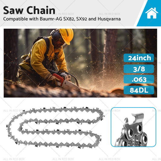 24 inch  3 or 8. 063 84DL Carbide Chainsaw Chain Suitable for BAUMR-AG SX82 Husqvarna-0