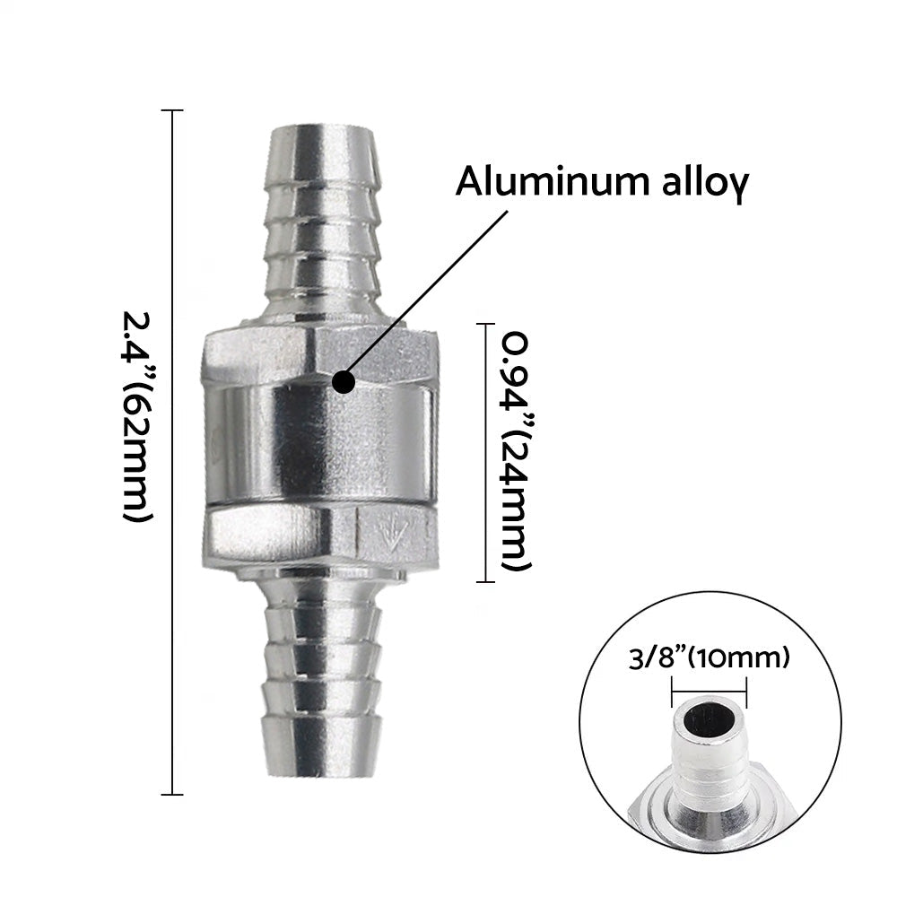 2x 3 8inch 10mm Inline Check Valve Fuel Petrol Diesel Gas Liquid One Way Non Return-4