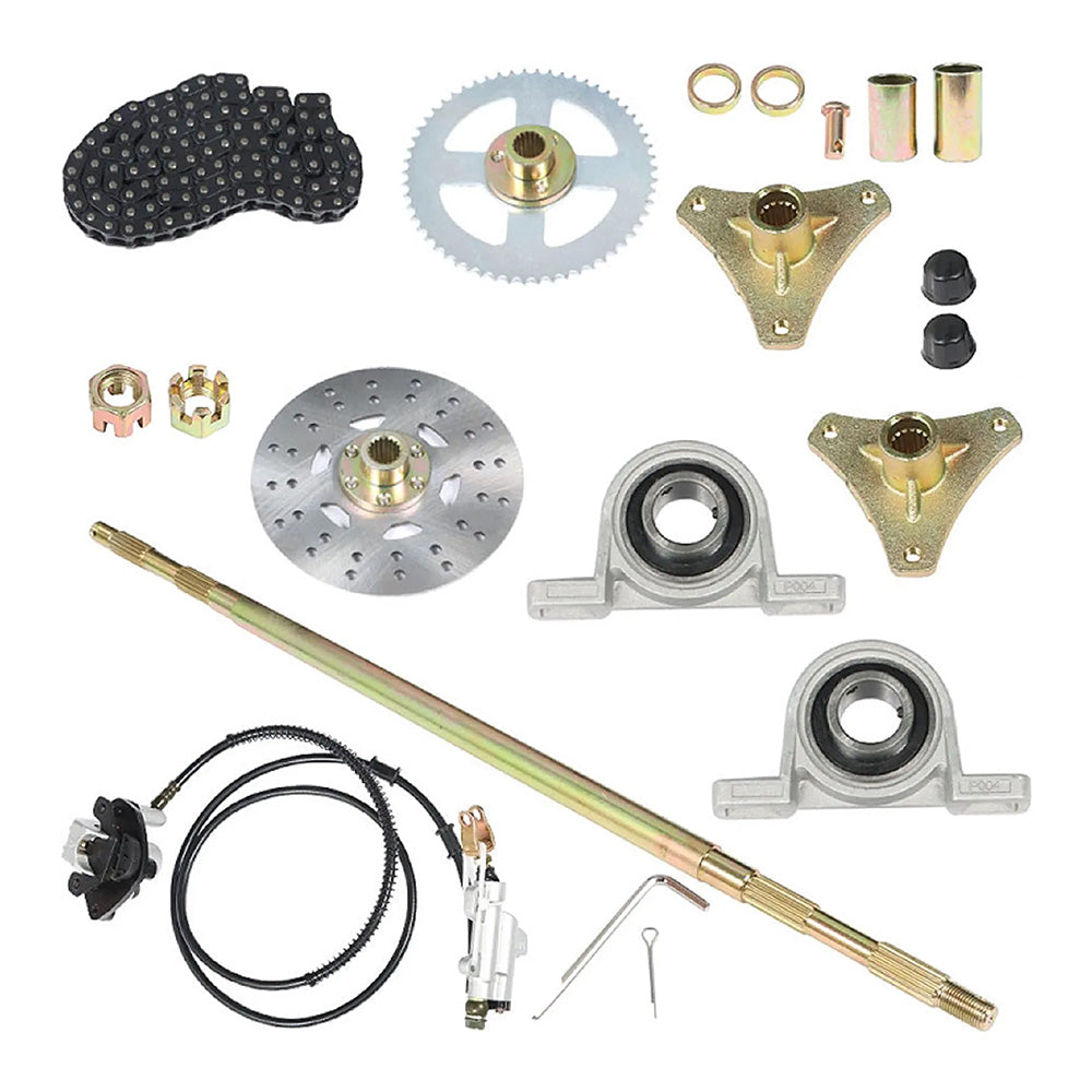 Rear Live Axle Kit With Chain, Hub Sprocket and Hub Brake Assembly Suitable For Drift Trike / Go-Kart-2