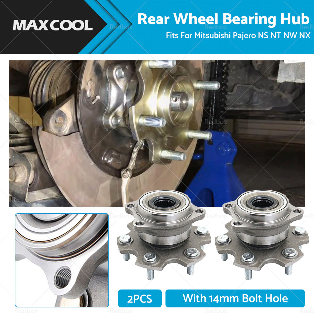 2x Rear Wheel Bearing Hub Fit For Mitsubishi Pajero NS NT NW NX 14mm Bolt Hole-0