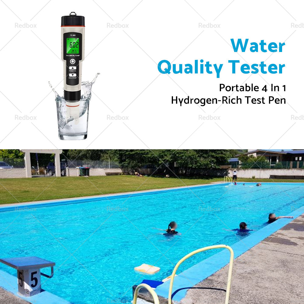 Portable 4 In 1 Hydrogen-Rich Test Pen PH ORP TEMP Water Quality Meter Tester-2