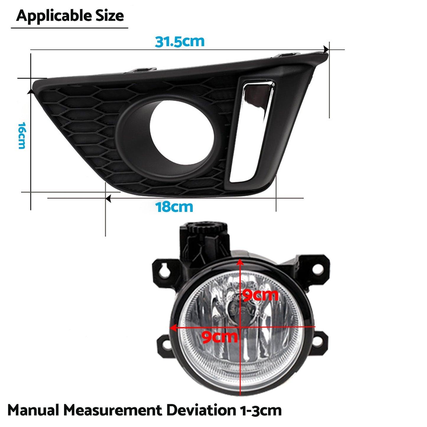Full Set Fog Light Spot Driving Lamp Kit Suitable For Honda Jazz GF 2014-2017-3