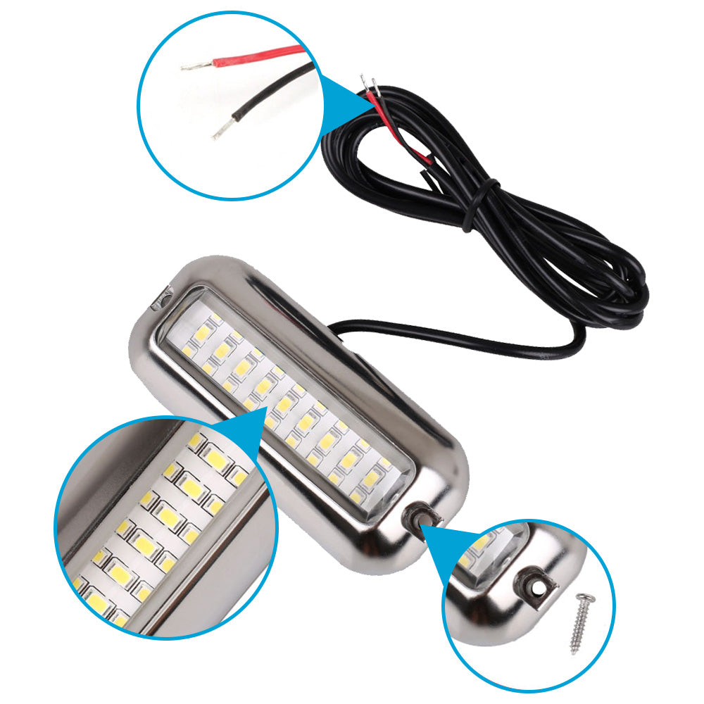 2x Blue 27LED Underwater Marine Transom Boat Light 316 Stainless Steel Pontoon-2