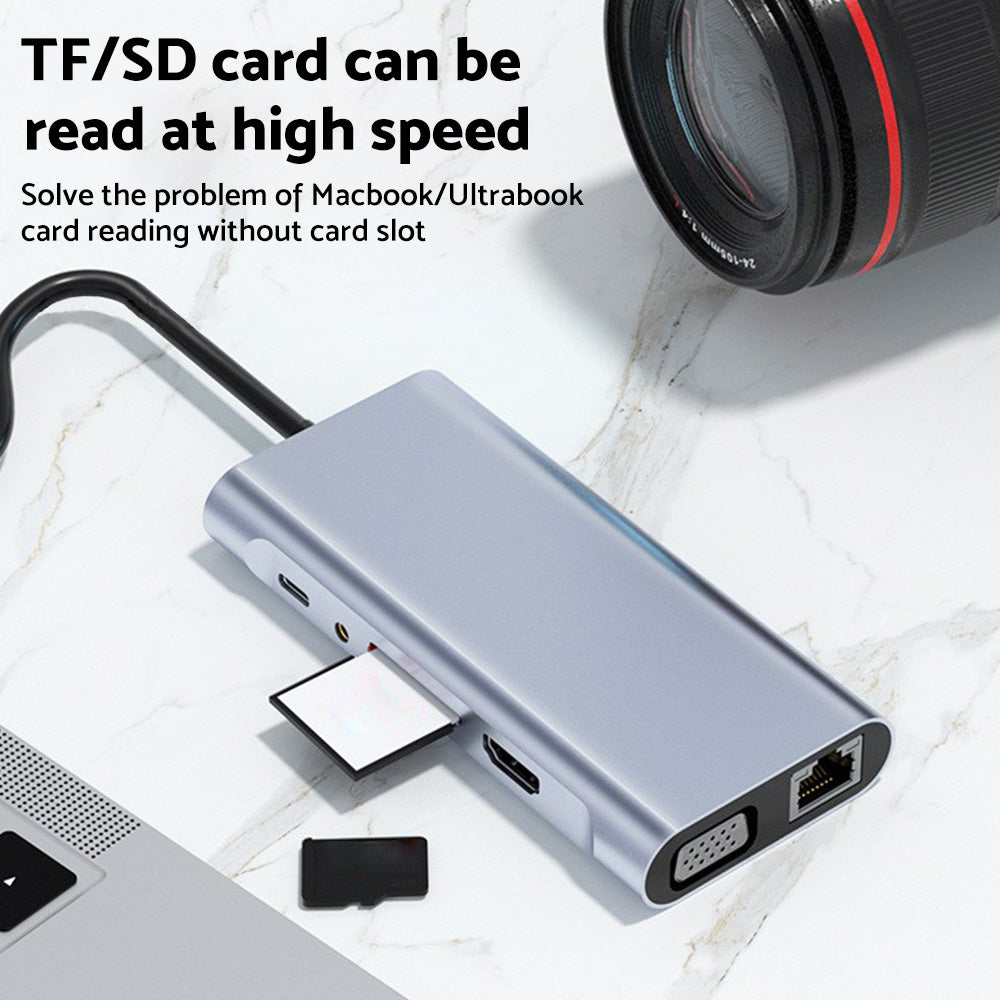 11-in-1 USB-C Hub Adapter with HDMI and USB 3.0 Ports Suitable For MacBook Pro & iPad Pro-4