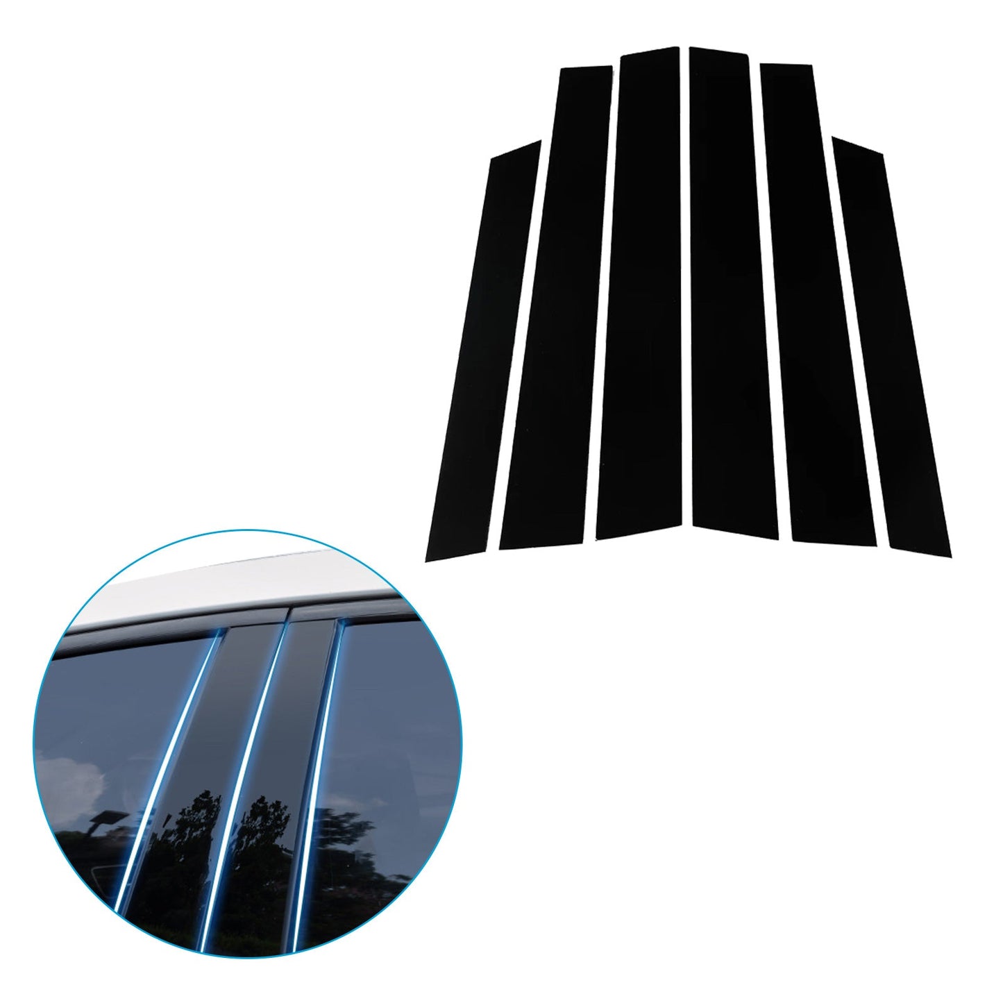 6x Black Window Trim Covers Suitable For Honda CR-V 2.4L 2007-2011-3