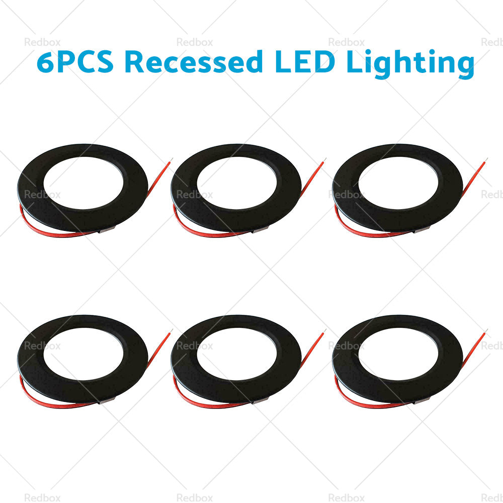 4/6PCS 12V Spot Lights Dimmable Caravan Boat Black Downlight Warm White AU-5