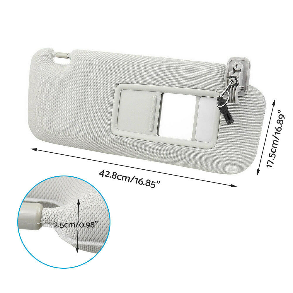 Right Side Sun Visor Sunshade With Mirror Grey Suitable For Mazda CX-9 2010–2015-4