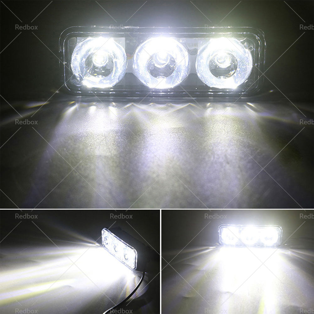 2X Super Bright 3 LED Daylight Running Lights Daytime Driving Light DRL White-3