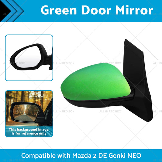 Left Side Green Rearview Mirror Suitable for 2007-2014 Mazda 2 DE Genki NEO MAXX-1