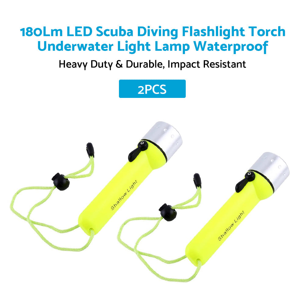 2pack Waterproof Bright LED Scuba Diving Underwater Flashlight Torch Light Lamp-2