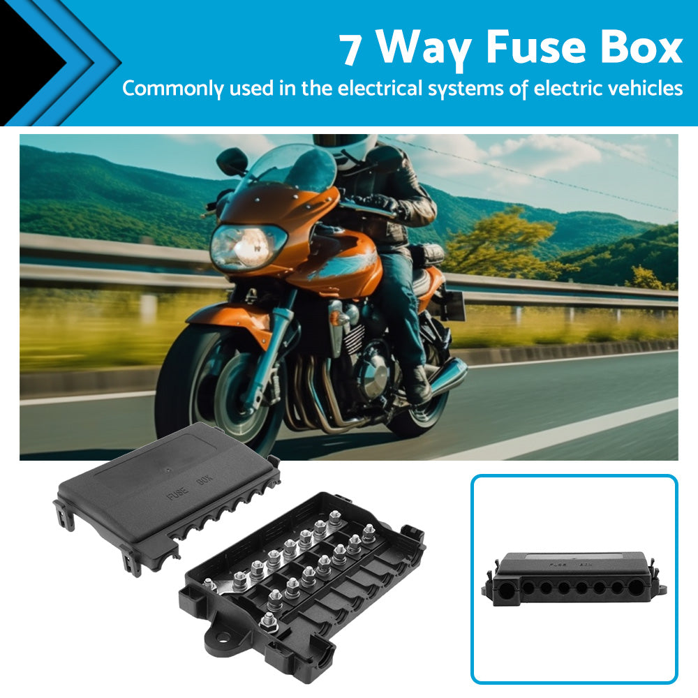 7 Way Multi Fuse Block Box Holder Car Auto Battery 12-32V-0