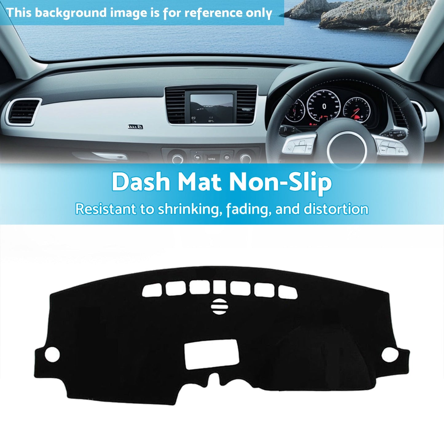 Non-Slip Dash Mat Dashboard Cover Suitable For Audi A1 2012-2018 Polyester Black-3