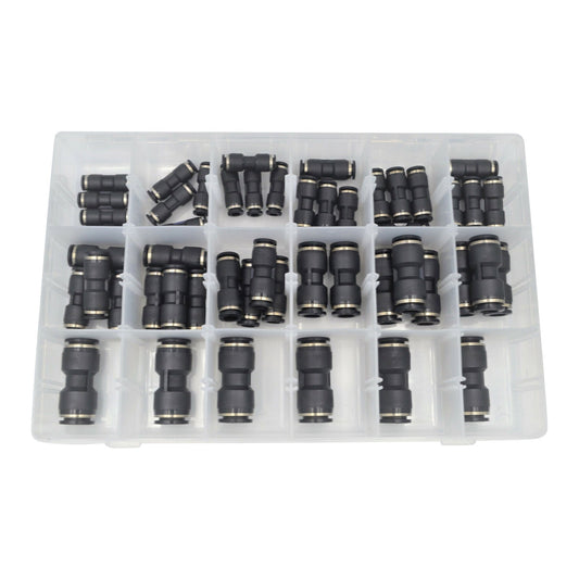 50x Imperial Pneumatic Push in Air Line Hose Quick Connect Kit Nylon Hose-0