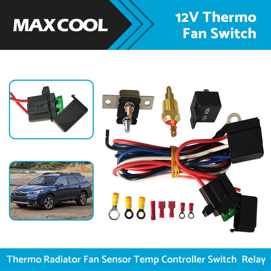 Thermo Radiator Fan Sensor Temp Controller Switch 12V DC Wiring Relay-0