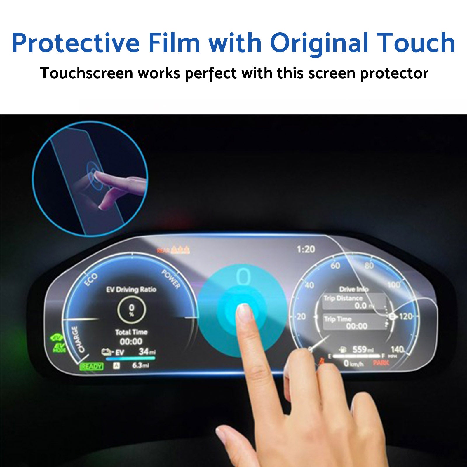 2 Cluster Display Screen Protector PET 12.3'' Suitable For Toyota RAV4 2023-2025-2