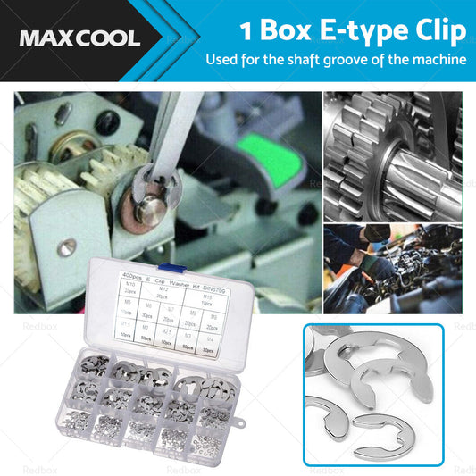 Stainless Steel E Clips C Circlip Kit Retaining Ring 400PCS Assorted M1. 5-M15mm-0