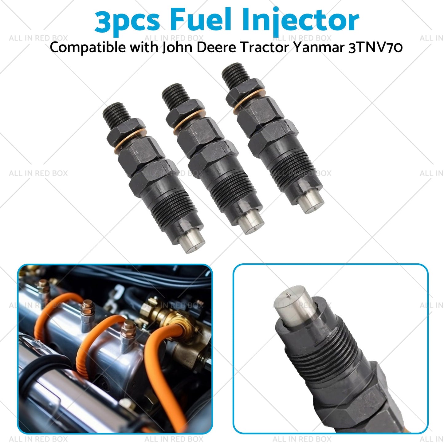 3x Fuel Injector For John Deere Tractor Yanmar 3TNV70 3TNV88 3YM30 119515-53001-4
