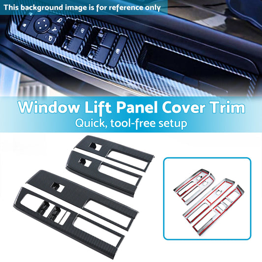 4x Window Lift Panel Cover Trim Suitable For Mitsubishi L200 Triton 23-25 Carbon-1